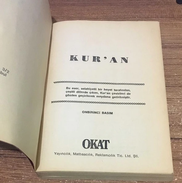 KUR'AN 11.BASKI (Sahafiye Kitap) - Resim 2