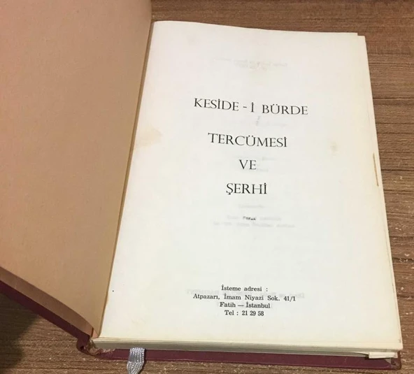 KASİDE-İ BÜRDE TERCÜMESİ VE ŞERHİ - Türkçe Osmanlıca (Sahafiye Kitap) - Resim 2