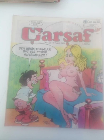 ÇARŞAF Haftalık Gülmece Dergisi, 19 Eylül 1979, Yıl:4, Sayı:39 (Sahafiye Kitap) ürün görseli 1