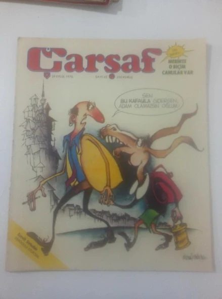 ÇARŞAF Haftalık Gülmece Dergisi, 29 Eylül 1976,  Yıl:1, Sayı:42 (Sahafiye Kitap) ürün görseli 1