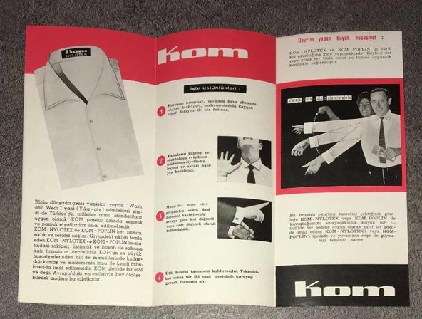 KOM GÖMLEK REKLAMI BROŞÜRÜ - KOM Tekstil ve Konfeksiyon Fabrikaları (Sahafiye Kitap) - 2