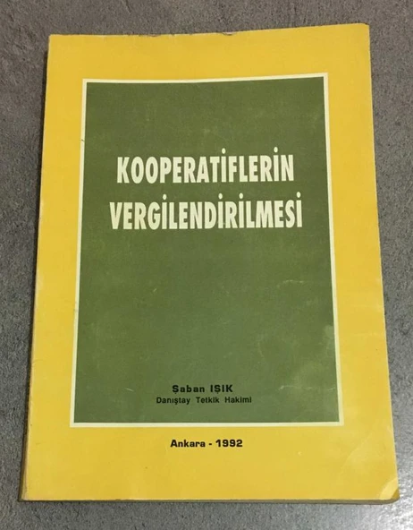 KOOPERATİFLERİN VERGİLENDİRİLMESİ (Sahafiye Kitap) ürün görseli 1
