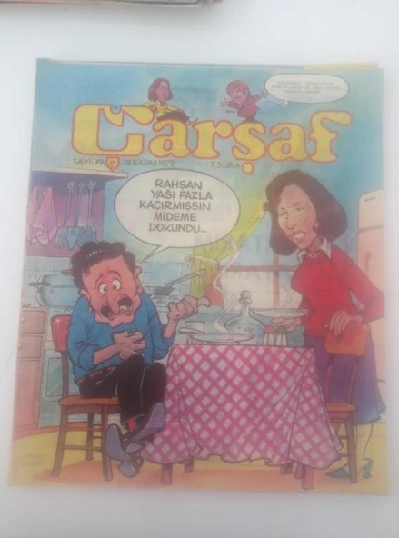 ÇARŞAF Haftalık Gülmece Dergisi, 28 Kasım 1979, Yıl:4, Sayı:49 (Sahafiye Kitap) ürün görseli 1
