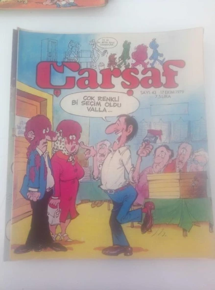 ÇARŞAF Haftalık Gülmece Dergisi, 17 Ekim 1979, Yıl:4, Sayı:43 (Sahafiye Kitap) ürün görseli 1