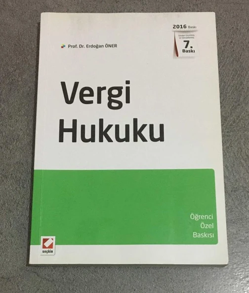 VERGİ HUKUKU Güncellenmiş 7.Baskı - 2016 (Sahafiye Kitap)