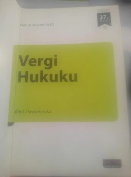 VERGİ HUKUKU  CİLT:1  ( 37.Baskı ) (Sahafiye Kitap) ürün görseli 1
