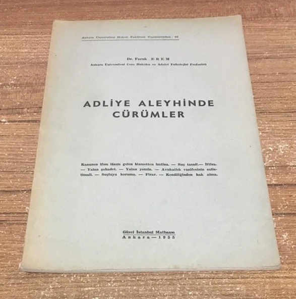 ADLİYE ALEYHİNDE CÜRÜMLER - İMZALI - (Sahafiye Kitap) ürün görseli 1