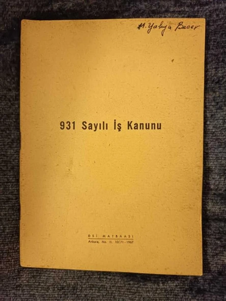 931 Sayılı İş Kanunu (Sahafiye Kitap) ürün görseli 1
