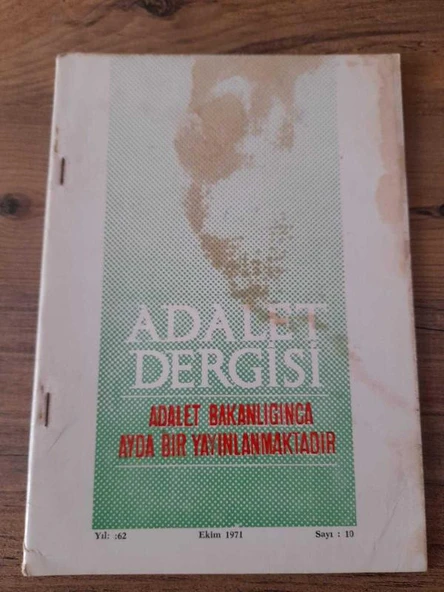 ADALET DERGİSİ, Ekim 1971, Yıl:62,Sayı:10 "Ferruh Adalı: Adalet Yılı Açılış Konuşması" (Sahafiye Kitap) ürün görseli 1