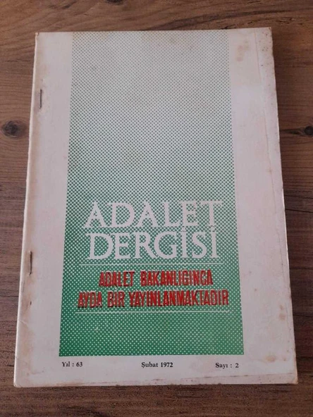 ADALET DERGİSİ, Şubat 1972, Yıl:63,Sayı:2 "Faruk EMEK-Fransa'da Adli Zabıta" (Sahafiye Kitap) ürün görseli 1