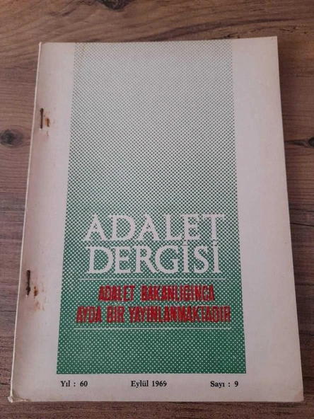 ADALET DERGİSİ, Yıl:60,Sayı:9 Eylül 1969 "Sait Rezaki-Elektronik Beyin Hukuk Hizmetinde" (Sahafiye Kitap) ürün görseli 1
