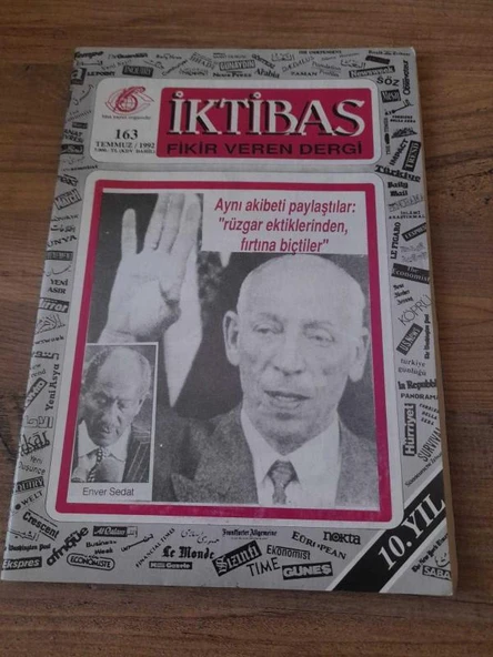 İKTİBAS FİKİR VEREN DERGİ TEMMUZ 1992 SAYI:163 "RÜZGAR EKENLER,FIRTINA BİÇİYORLAR" (Sahafiye Kitap) ürün görseli 1