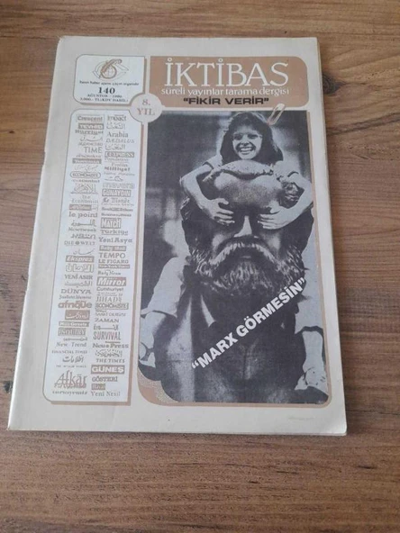 İKTİBAS Süreli Yayınlar Tarama Dergisi AĞUSTOS 1990 SAYI:140 "MARX GÖRMESİN" (Sahafiye Kitap) ürün görseli 1