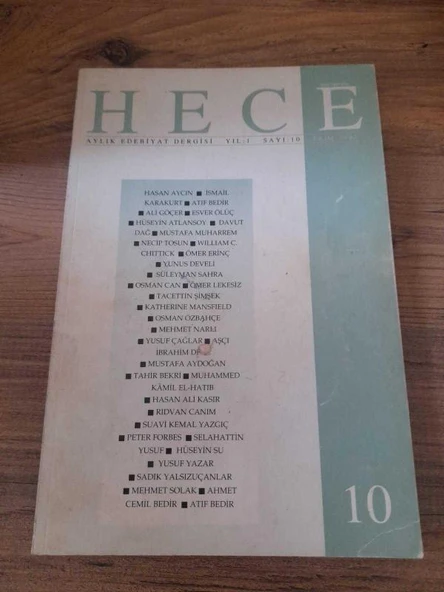 HECE AYLIK EDEBİYAT DERGİSİ YIL:1 SAYI:10 "AŞK OLSUN EFENDİM" (Sahafiye Kitap) ürün görseli