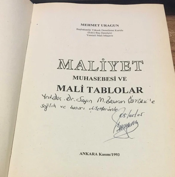 MALİYET MUHASEBESİ VE MALİ TABLOLAR - İMZALI - (Sahafiye Kitap) - 2