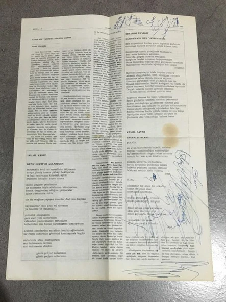 AYANE Edebiyat Dergisi Eylül 1988 Yıl 1 Sayı 9 (Sahafiye Kitap) - Resim 2