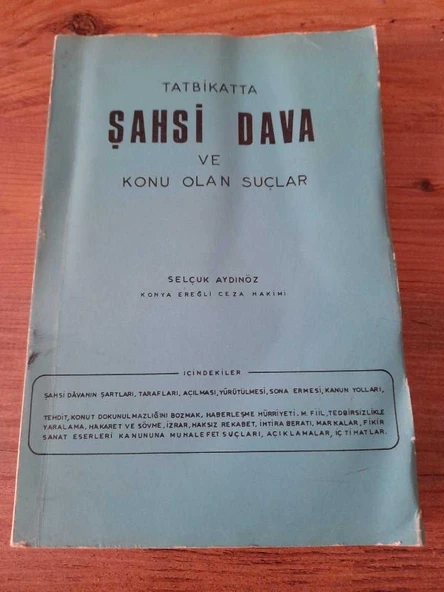 TATBİKATTA ŞAHSİ DAVA VE KONU OLAN SUÇLAR (Sahafiye Kitap) ürün görseli 1