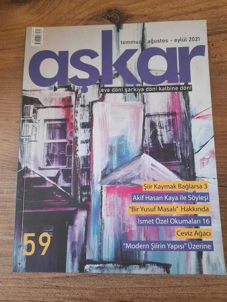 AŞKAR Dergisi Temmuz-Ağustos-Eylül 2021 Sayı:59 "Şiir Kaymak Bağlarsa" (Sahafiye Kitap) ürün görseli