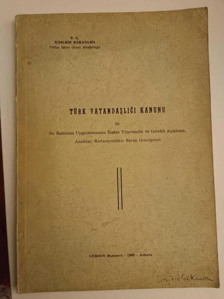 TÜRK VATANDAŞLIĞI KANUNU (Sahafiye Kitap)
