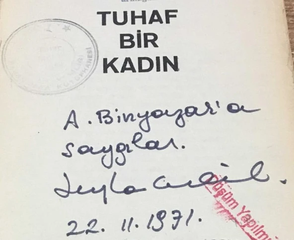 TUHAF BİR KADIN - İMZALI - (Sahafiye Kitap) - Resim 2