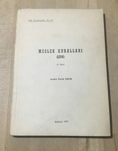MESLEK KURALLARI Şerh 3.BASKI (Sahafiye Kitap) ürün görseli 1