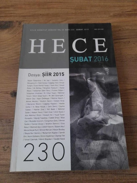HECE Dergisi Şubat 2016 Sayı 230 Dosya: ŞİİR 2015 (Sahafiye Kitap) ürün görseli