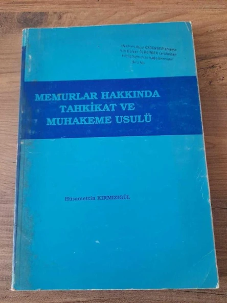 MEMURLAR HAKKINDA TAHKİKAT VE MUHAKEME USULÜ - İMZALI (Sahafiye Kitap) ürün görseli 1