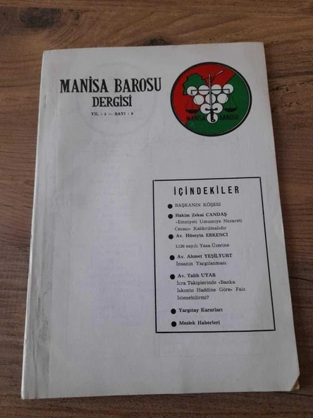 MANİSA BAROSU DERGİSİ  Yıl:3 Sayı:9 "İnsanın Yargılanması: Ahmet Yeşilyurt" (Sahafiye Kitap) ürün görseli 1