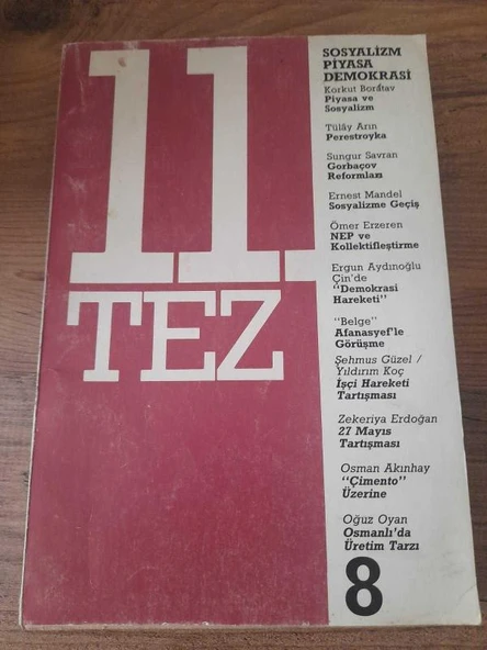 11.TEZ SAYI:8 "Piyasa ve Sosyalizm: Korkut Boratav" (Sahafiye Kitap) ürün görseli 1