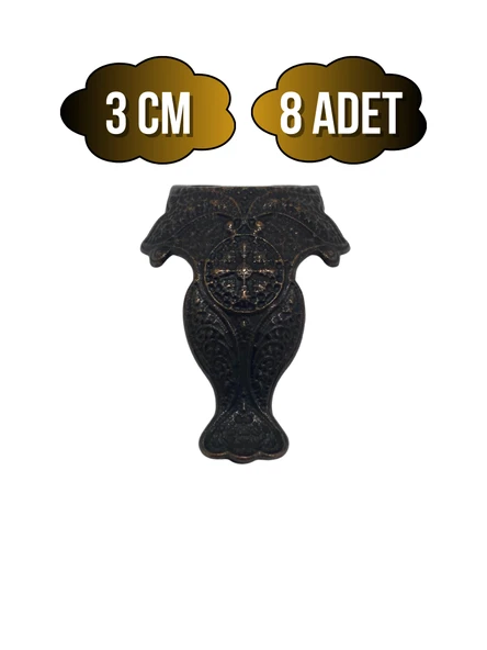 Lüx Metal Ayak Çeyiz ve Hediye Kutusu Mobilya Ayağı(3CM)(BRONZ) Bronz 3cm BRONZ - 8 ADET ürün görseli