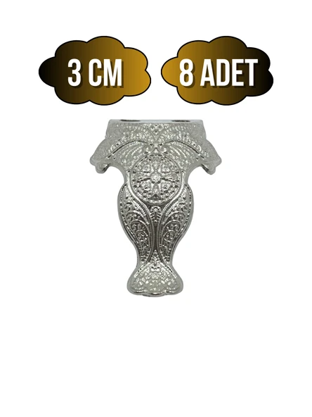 Lüx Metal Ayak Çeyiz ve Hediye Kutusu Mobilya Ayağı(3CM)(GÜMÜŞ) Gümüş 3cm GÜMÜŞ - 8 ADET ürün görseli