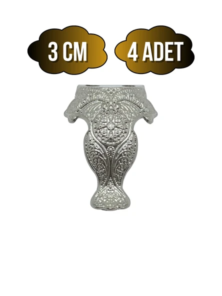 Lüx Metal Ayak Çeyiz ve Hediye Kutusu Mobilya Ayağı(3CM)(GÜMÜŞ) Gümüş 3cm GÜMÜŞ - 4 ADET ürün görseli