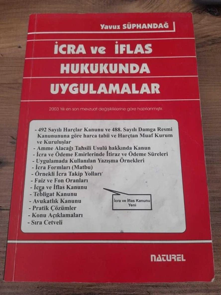 İCRA VE İFLAS HUKUKUNDA UYGULAMALAR - Ağustos 2003 (Sahafiye Kitap) ürün görseli 1