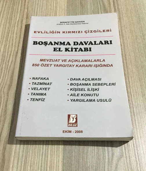 BOŞANMA DAVALARI EL KİTABI 1.BASKI (Sahafiye Kitap) ürün görseli 1