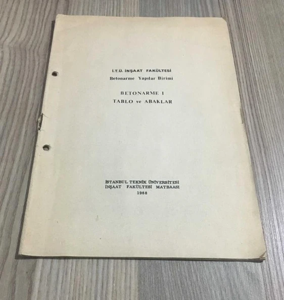 BETONARME 1 Tablo ve Abaklar (Sahafiye Kitap)