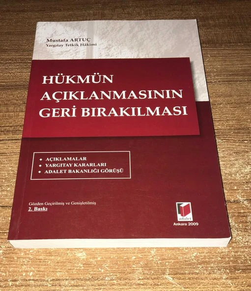 HÜKMÜN AÇIKLANMASININ GERİ BIRAKILMASI Genişletilmiş 2.BASKI (Sahafiye Kitap) ürün görseli 1