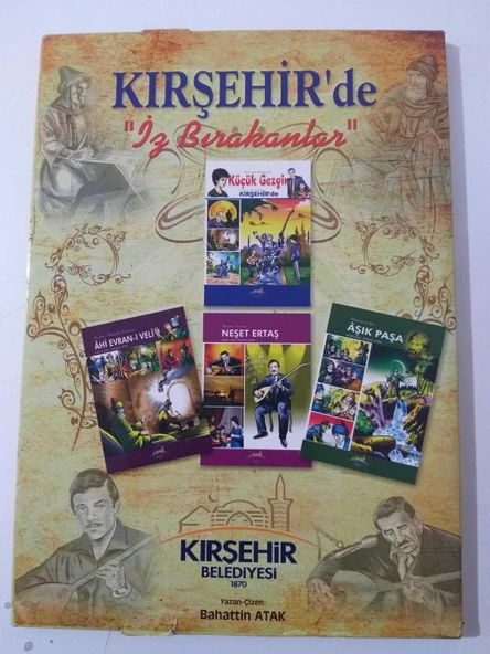 Kırşehir'de ''İZ BIRAKANLAR''  ( Küçük Gezgin Kırşehir'de / Âhi Evran-ı Velî / Neşet Ertaş / Âşık Paşa ( 4 Kitap Takım) (Sahafiye Kitap)