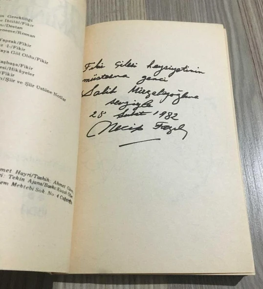 İSTİKBAL İSLAMINDIR ( Necip Fazıl Kısakürek'ten Salih Mirzabeyoğlu'na BASKI İMZALI ) (Sahafiye Kitap) - Resim 2