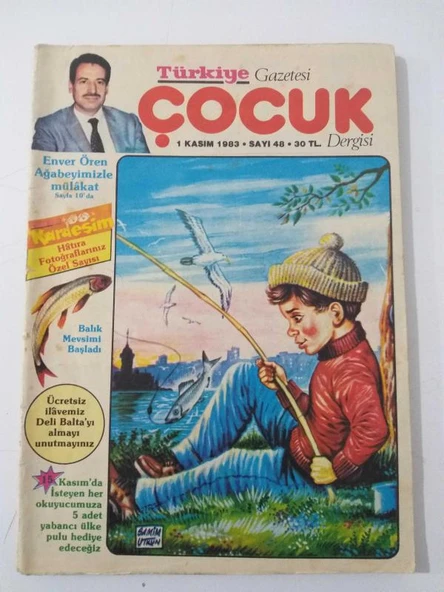 TÜRKİYE GAZETESİ ÇOCUK DERGİSİ Sayı:48, 1 Kasım 1983 ( TÜRKİYE KARDEŞİM Eki '' Hatıra Fotoğraflarınız Özel Sayı'' / YAHYA AĞA orta sayfa poster.. ) (Sahafiye Kitap)