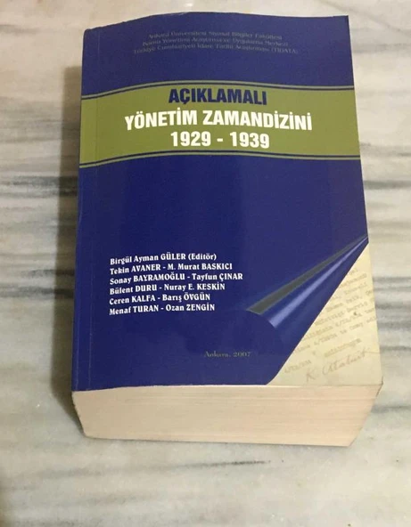 AÇIKLAMALI YÖNETİM ZAMANDİZİNİ 1929 - 1939 (Sahafiye Kitap) ürün görseli 1