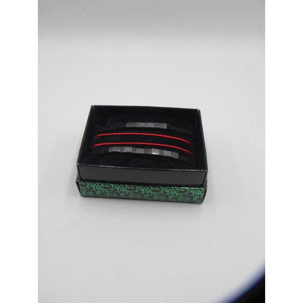 Unisex Hematit Mors Alfabesi İsimli Çift  Bilekliği - 2