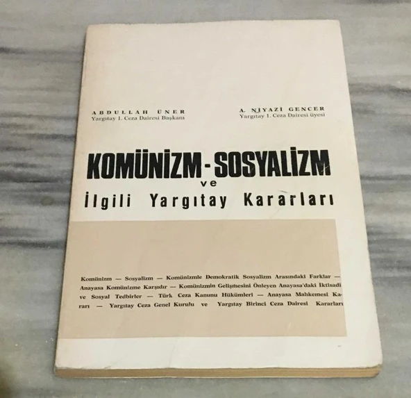 KOMÜNİZM - SOSYALİZM ve İLGİLİ YARGITAY KARARLARI (Sahafiye Kitap) ürün görseli 1