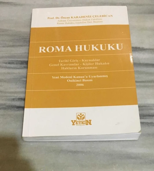 ROMA HUKUKU Yeni Medeni Kanun'a Uyarlanmış 12.Basım - 2006 - (Sahafiye Kitap) ürün görseli 1