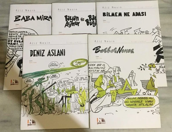 AZİZ NESİN Çizgi Roman - BABA MİRASI-BAYAN AYNUR İLE BAY BUYUR-BİLMEM NE ADASI-DENİZ ASLANI-BERBER NONOŞ ( 5 ADET ) (Sahafiye Kitap) - 1