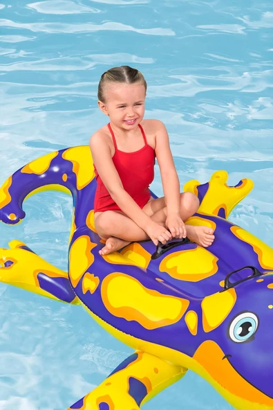 Bestway Şişme Kertenkele Sevimli Hayvan Figür Tutunmalı Deniz Yatağı Binici Oyuncak - Resim 2