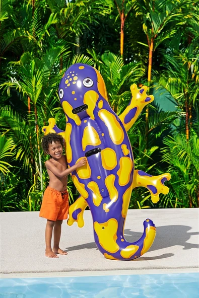 Bestway Şişme Kertenkele Sevimli Hayvan Figür Tutunmalı Deniz Yatağı Binici Oyuncak - Resim 4