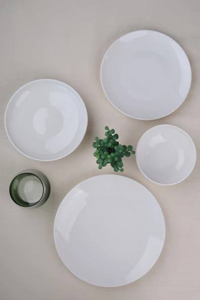 Tabak Evi Porselen Sofia Beyaz Yemek Takımı 4 Parça Tek Kişilik - 4