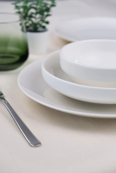 Tabak Evi Porselen Sofia Beyaz Yemek Takımı 4 Parça Tek Kişilik - 2