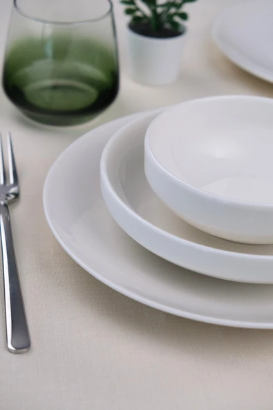 Tabak Evi Porselen Sofia Beyaz Yemek Takımı 4 Parça Tek Kişilik - 5