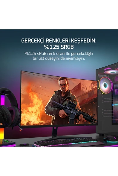 Gamepower 27'' Vivid T50 200Hz 0.5ms 1500R Curved 2X2W Speaker Va Siyah Gaming Monitör - 8